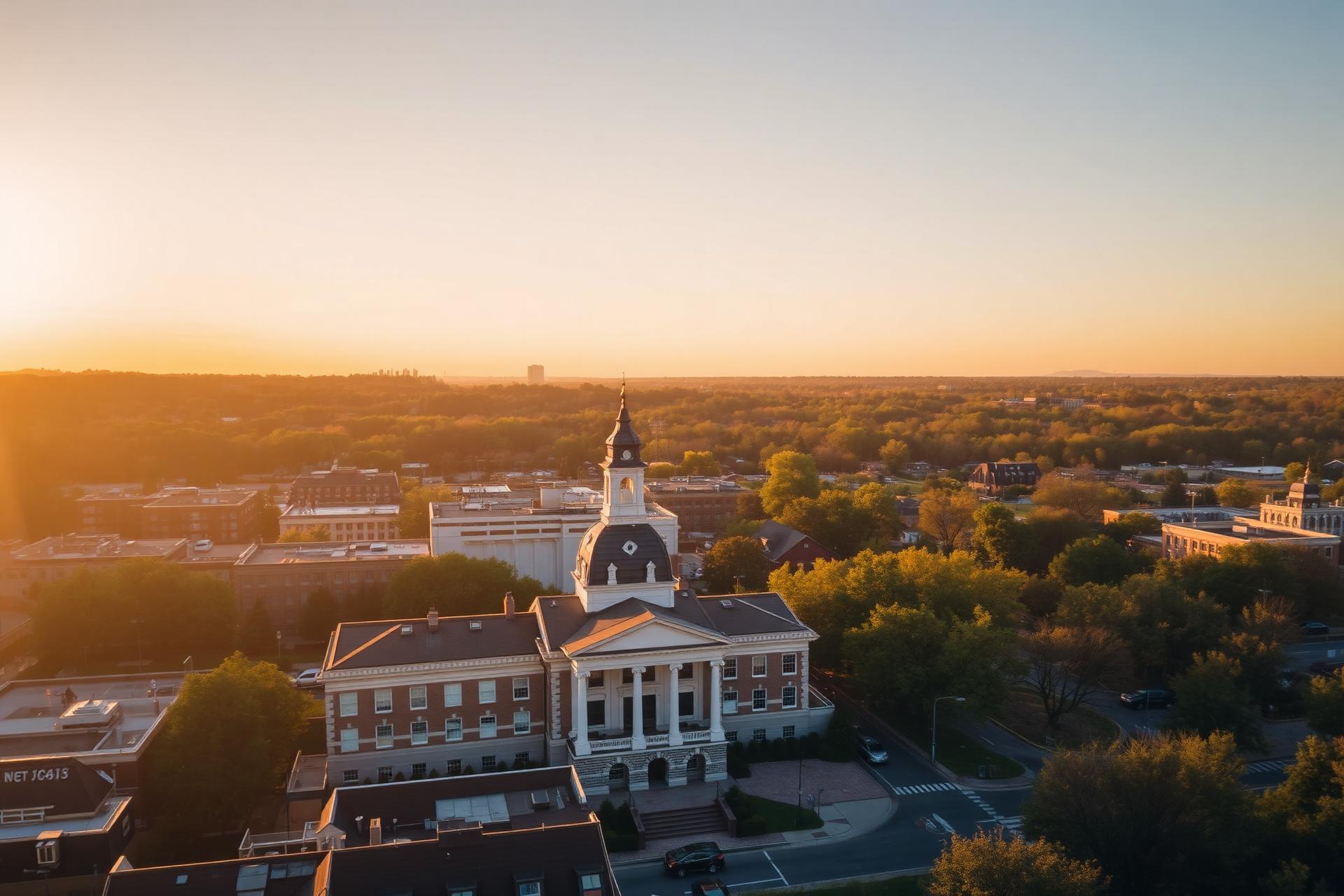 Downtown Huntsville, Alabama at golden hour